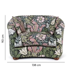 COMPTON Cotton Linen Vesper Loveseat - Onyx