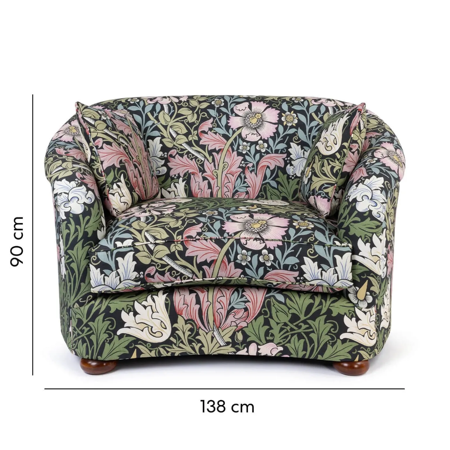 COMPTON Cotton Linen Vesper Loveseat - Onyx