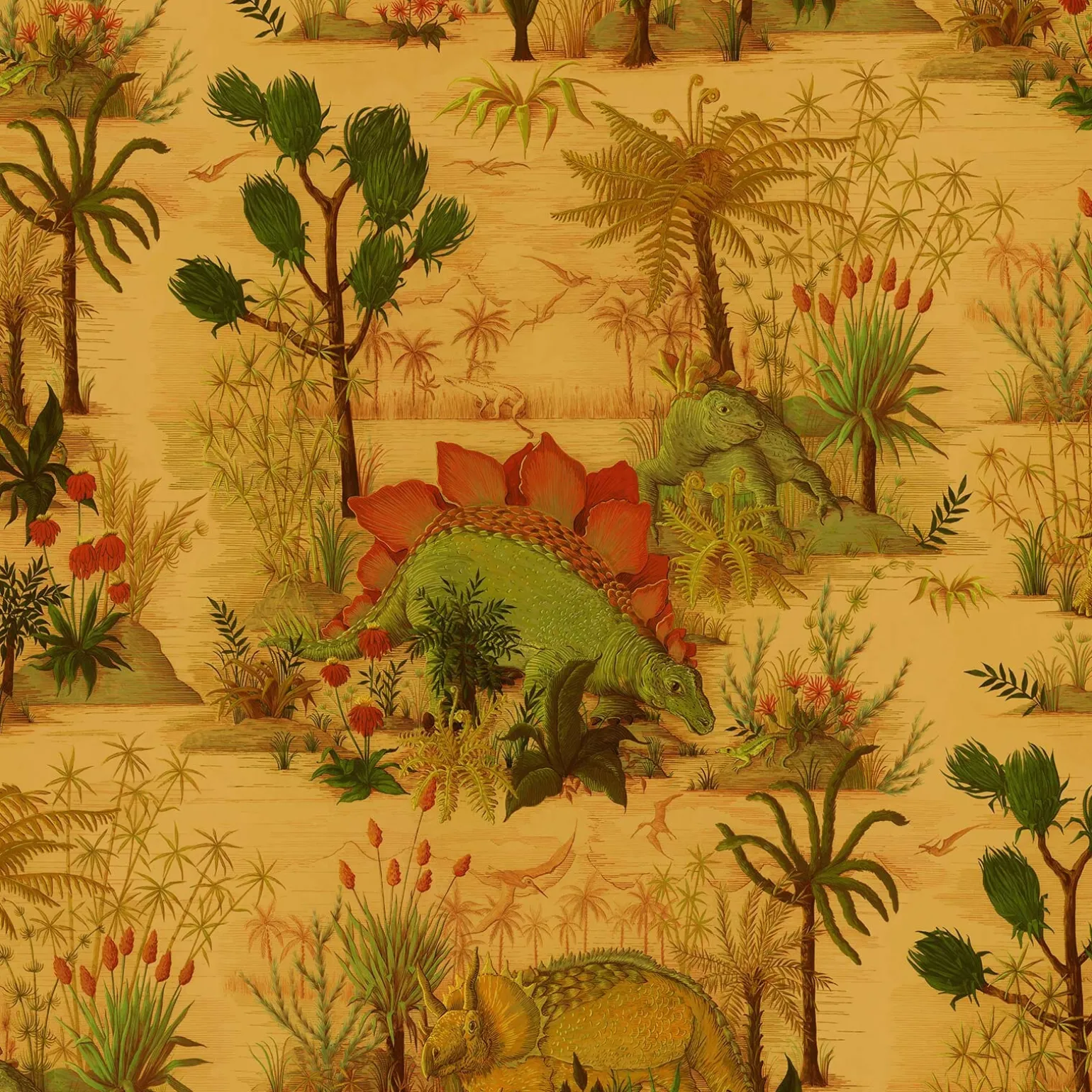 DINOSAURIA Wallpaper - Turmeric