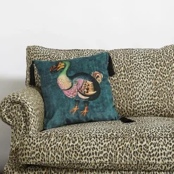 DODO Medium Tassel Velvet Cushion - Petrol