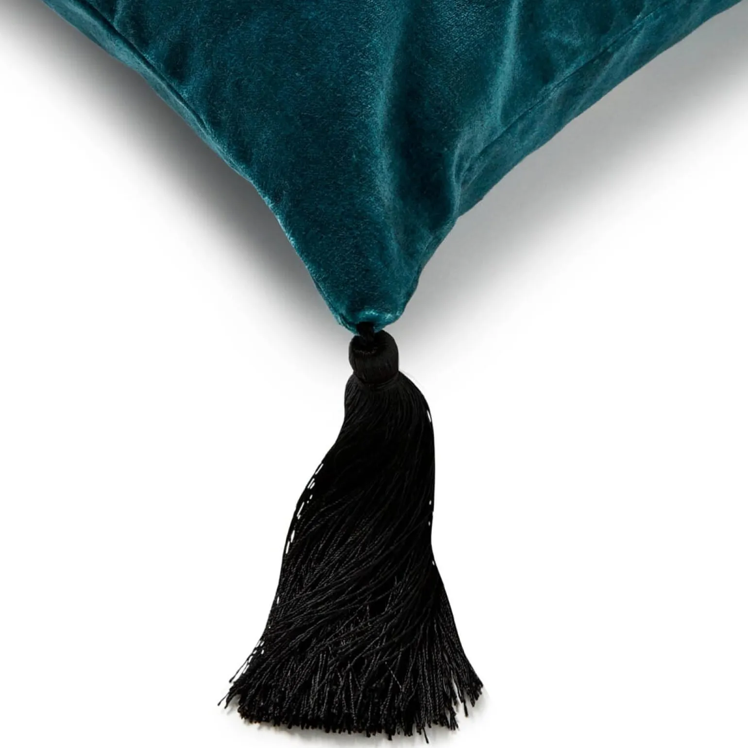 DODO Medium Tassel Velvet Cushion - Petrol