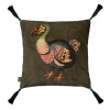 DODO Medium Velvet Tassel Cushion - Verdigris