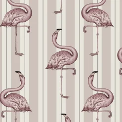 FLAMBOYANCE Wallpaper - Off White & Macaroon Pink