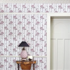 FLAMBOYANCE Wallpaper - Off White & Macaroon Pink
