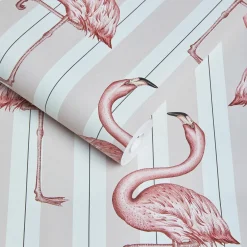 FLAMBOYANCE Wallpaper - Off White & Macaroon Pink