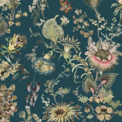 FLORA FANTASIA Wallpaper - Cerulean