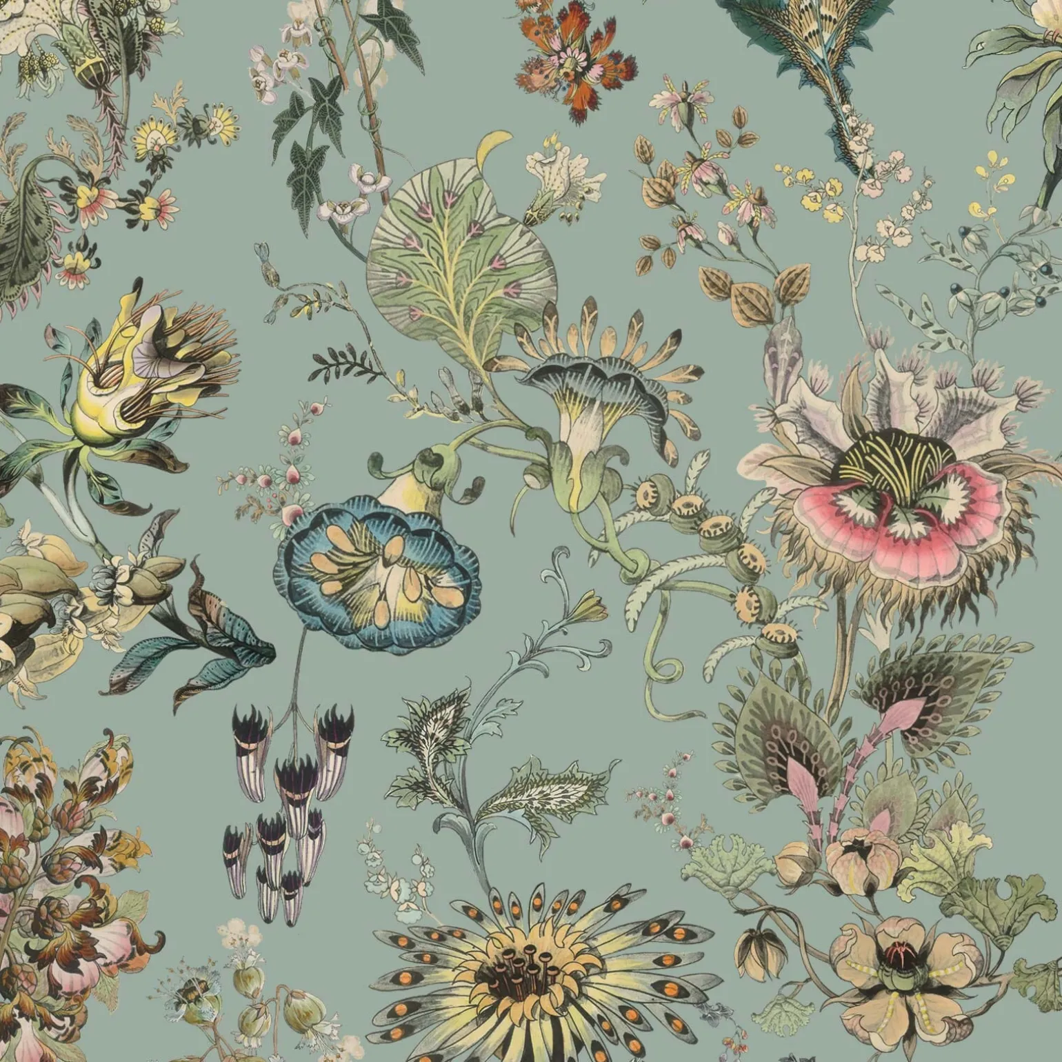 FLORA FANTASIA Wallpaper - Sky Blue