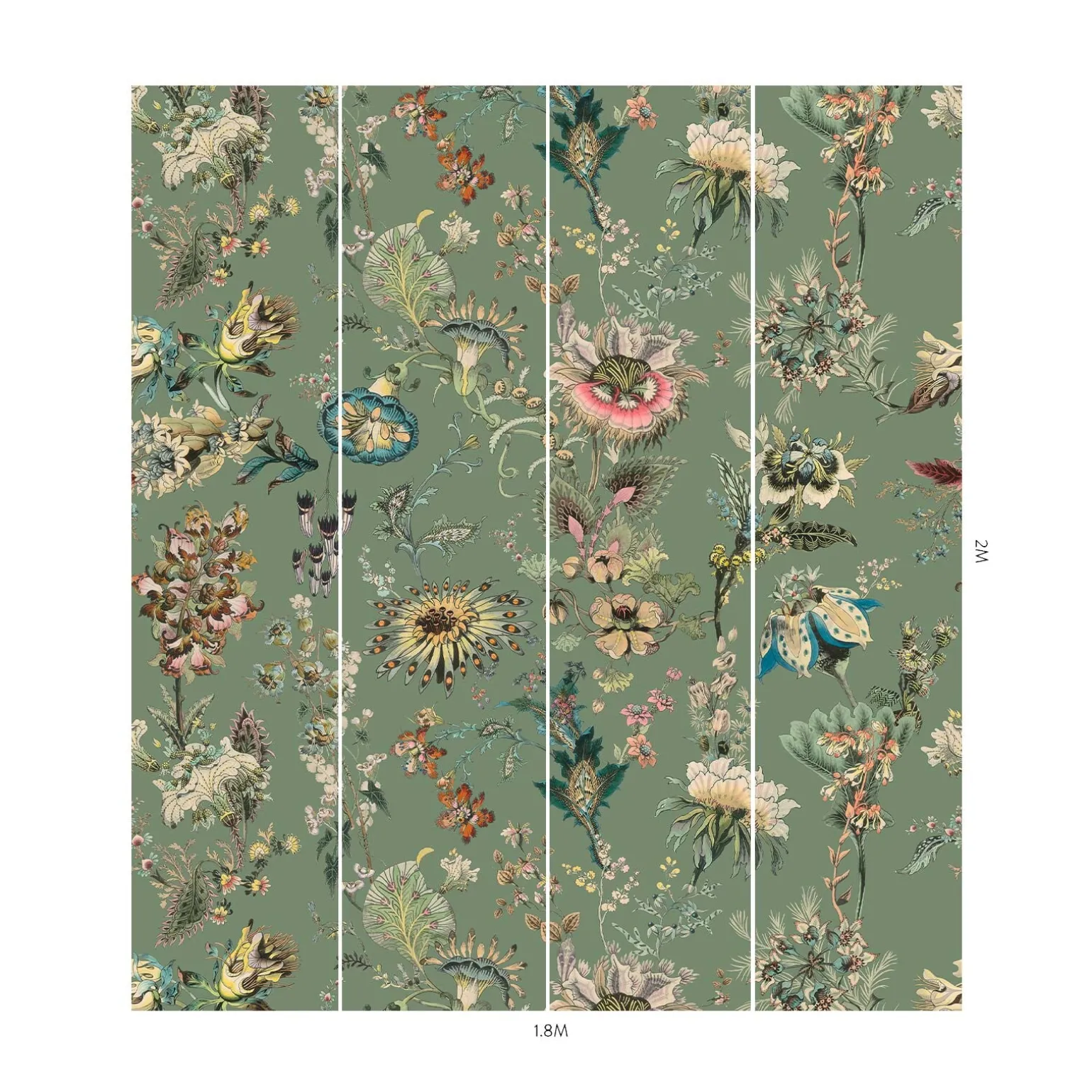 FLORA FANTASIA Wallpaper - Verdigris