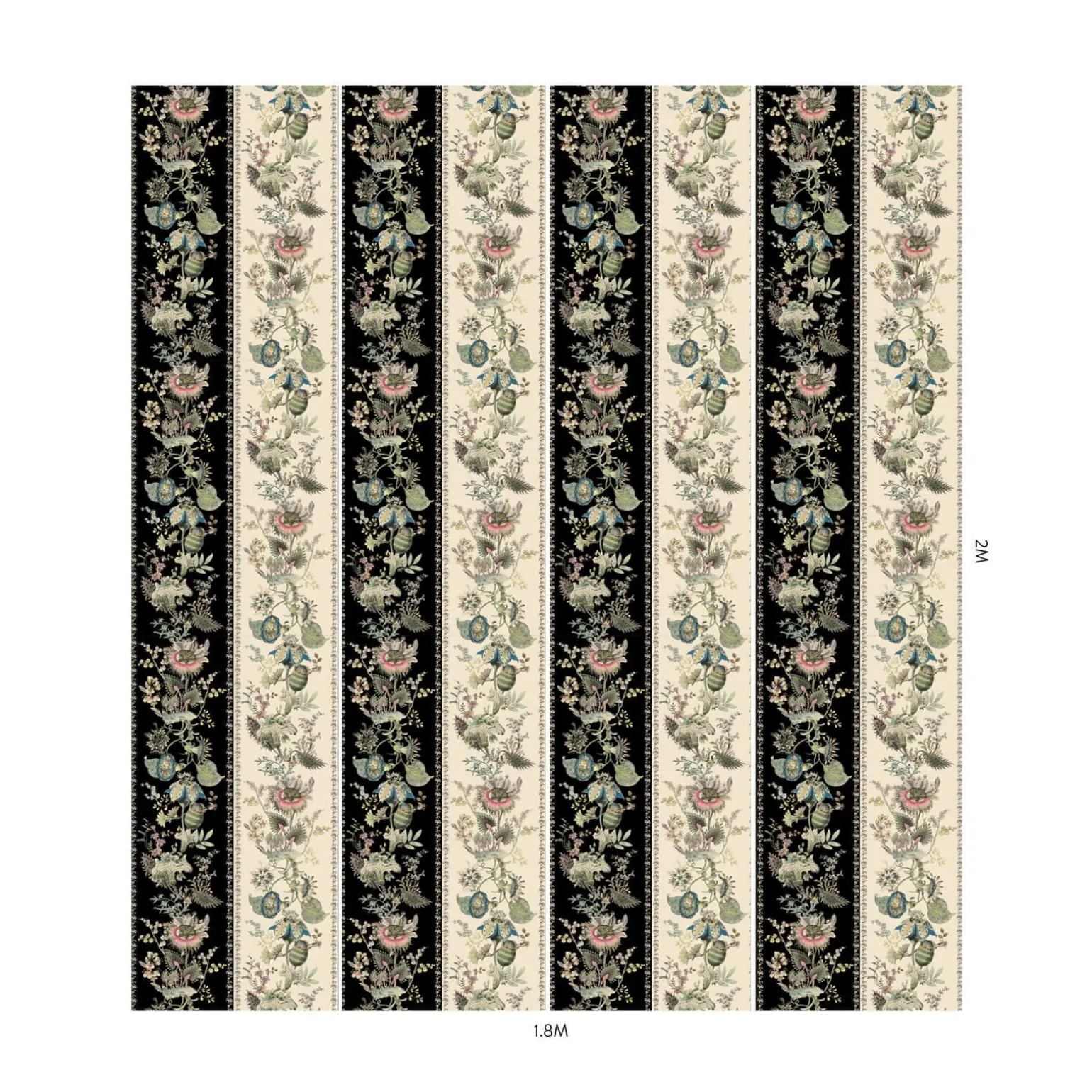 FLORA FANTASIA Wallpaper - Noir Stripe
