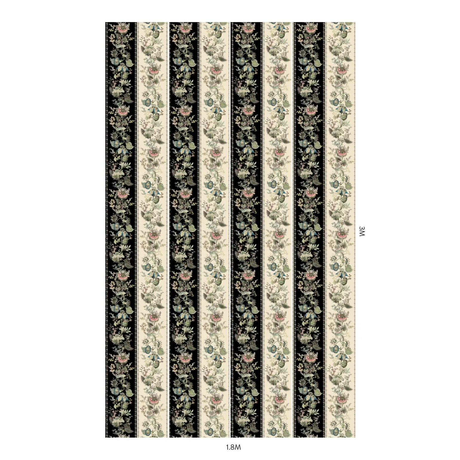 FLORA FANTASIA Wallpaper - Noir Stripe