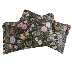 FLORALIA Cotton Sateen Pillowcases - Noir (Set of 2)