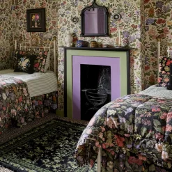 FLORALIA Cotton Sateen Quilt - Noir