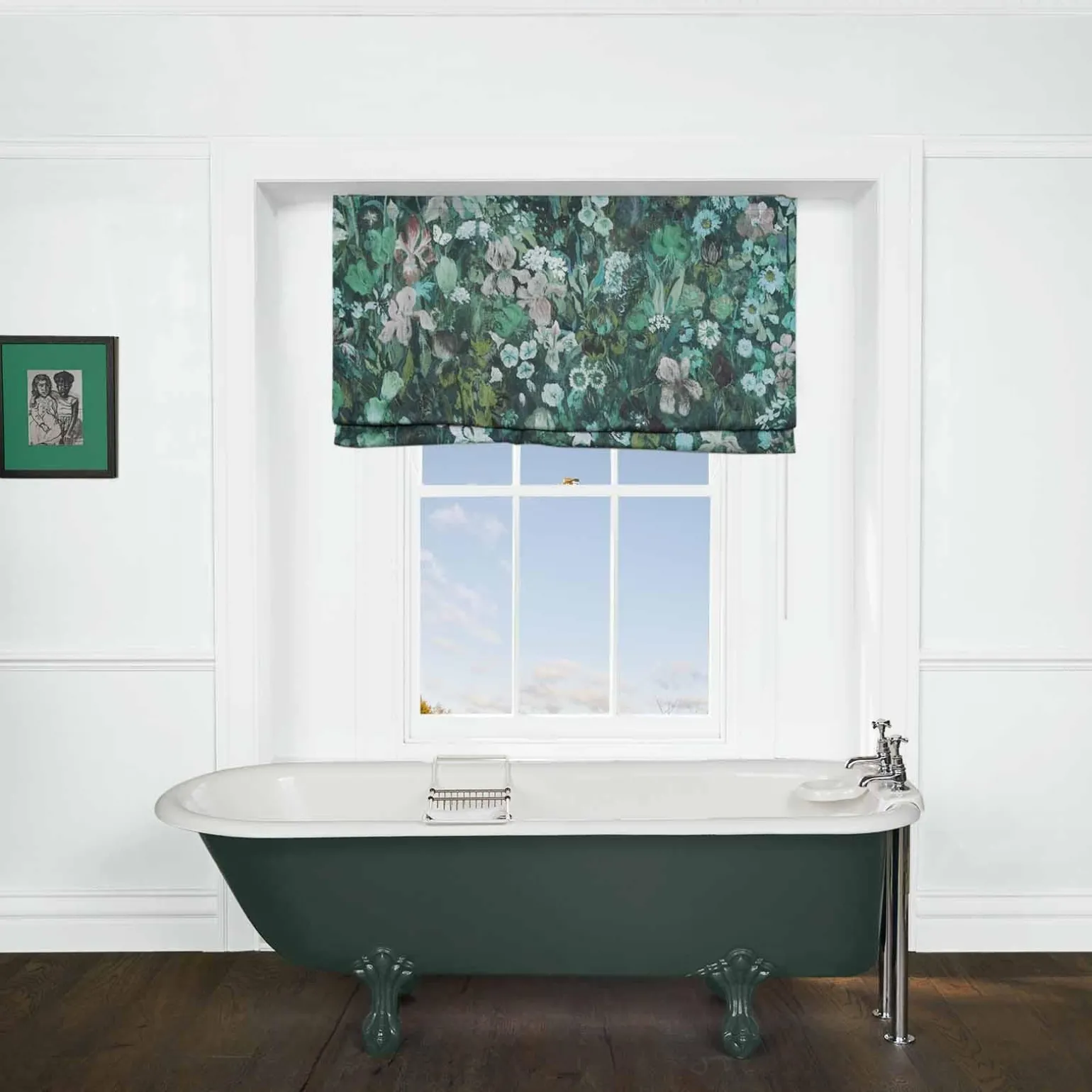 FLORIBUNDA MAGNA Cotton Linen Blind - Verde