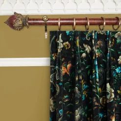 FLORIKA Velvet Curtain - Onyx