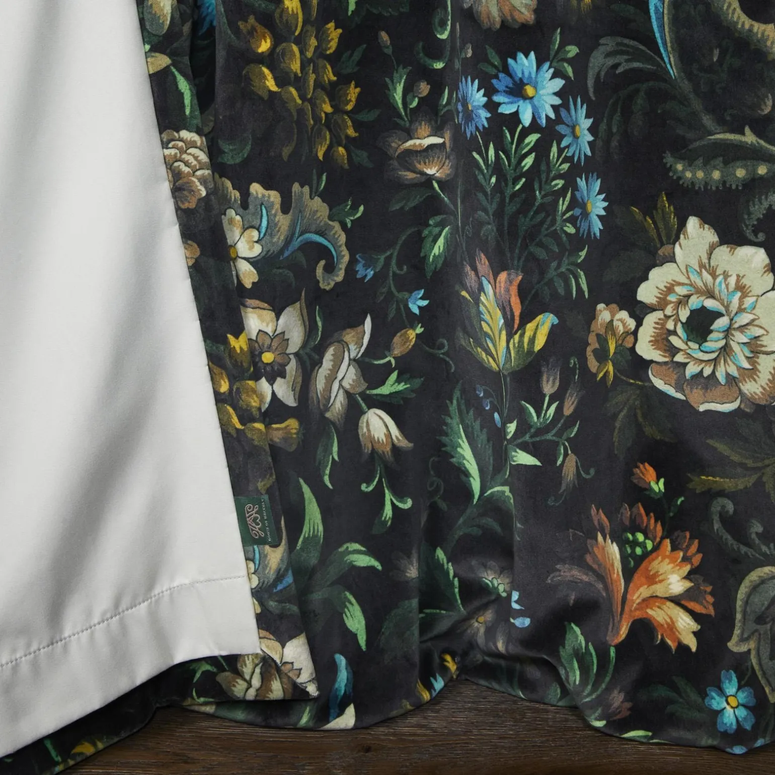 FLORIKA Velvet Curtain - Onyx