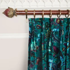 FLORIKA Velvet Curtain - Petrol