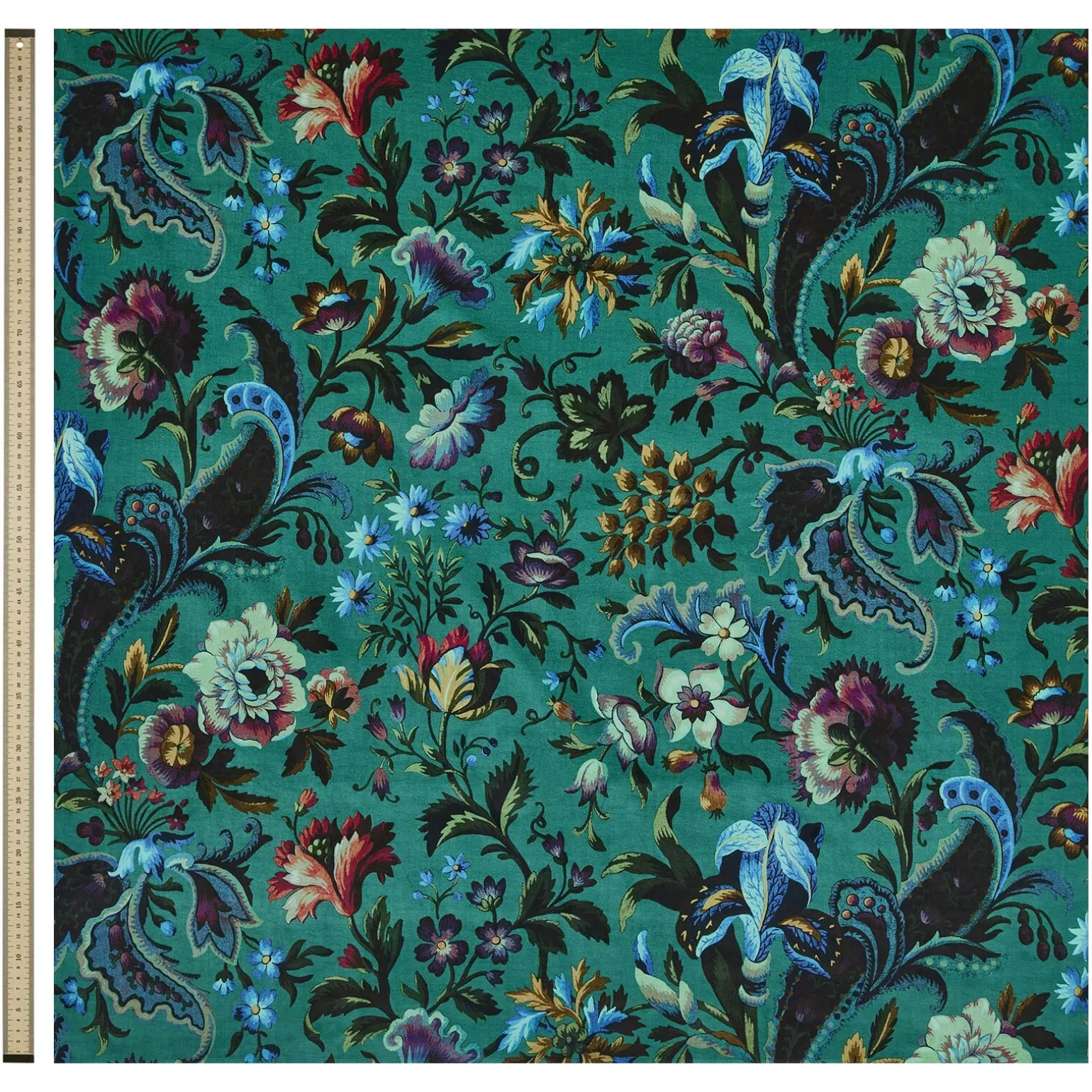FLORIKA Velvet Curtain - Petrol