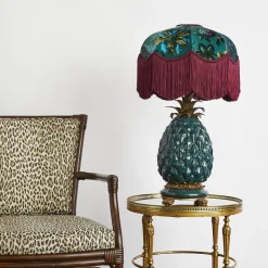 FLORIKA Velvet Tilia Lampshade - Petrol