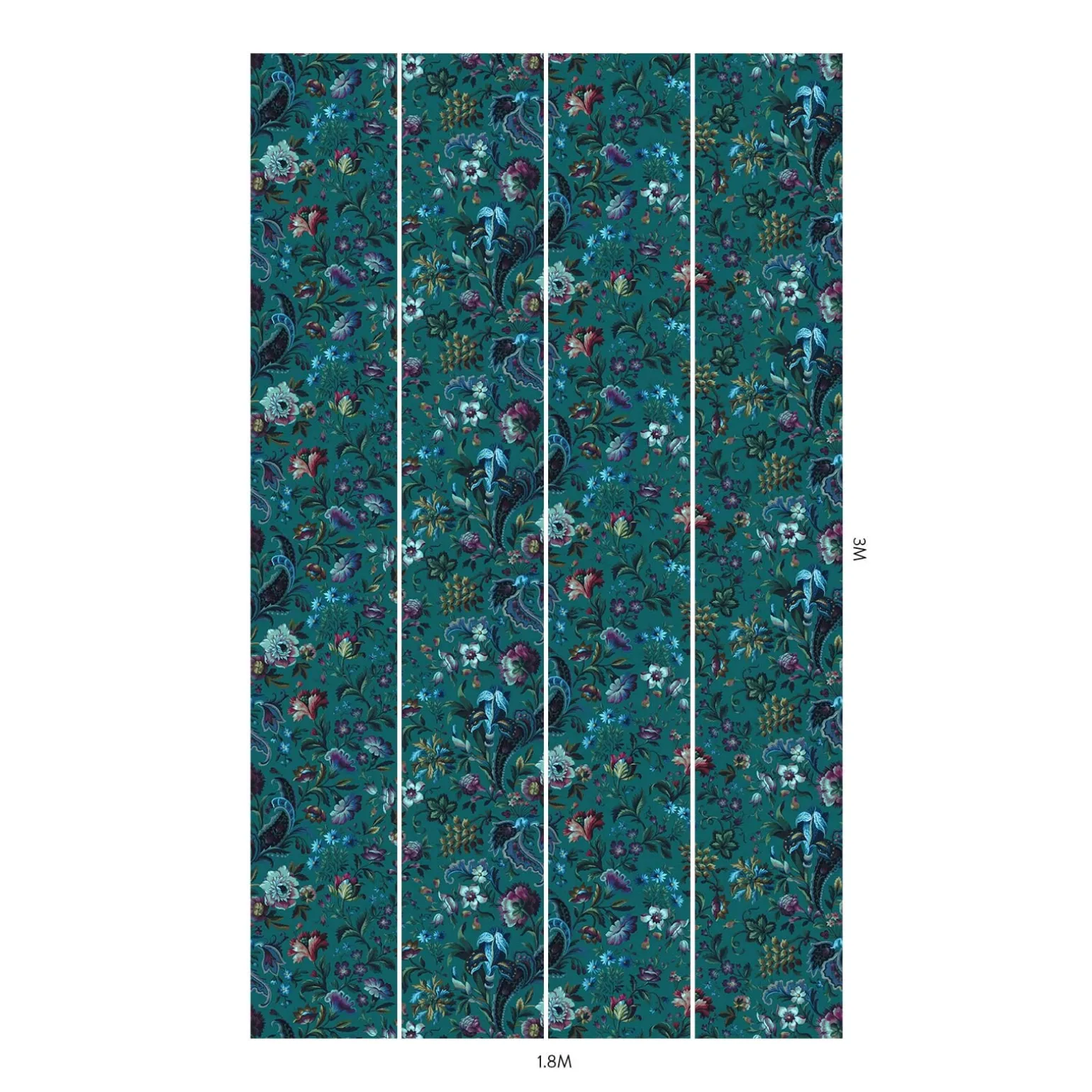 FLORIKA Wallpaper - Petrol