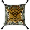 FORIS SABER Large Tassel Velvet Cushion - Noir