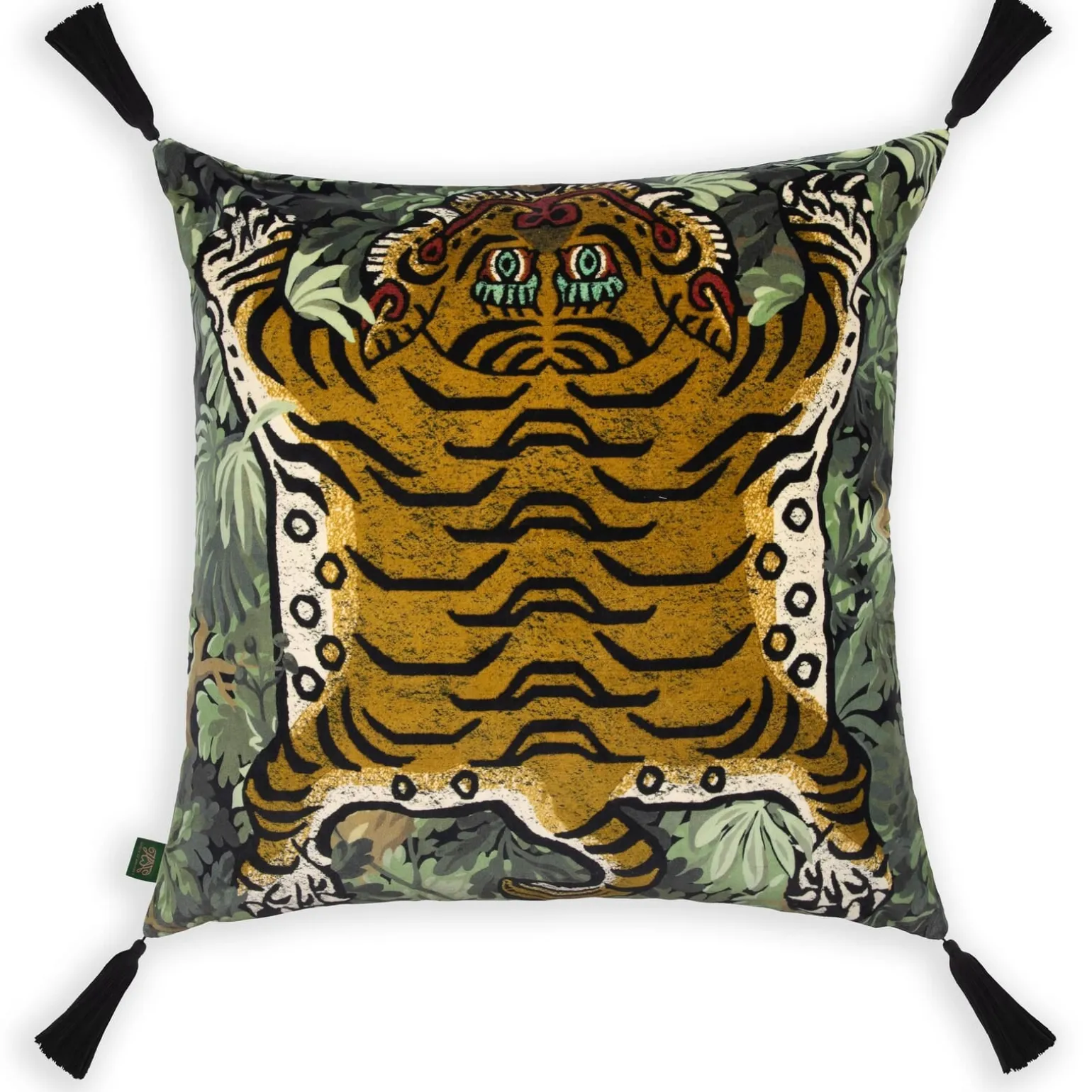 FORIS SABER Large Tassel Velvet Cushion - Noir