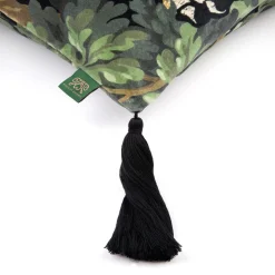 FORIS SABER Large Tassel Velvet Cushion - Noir