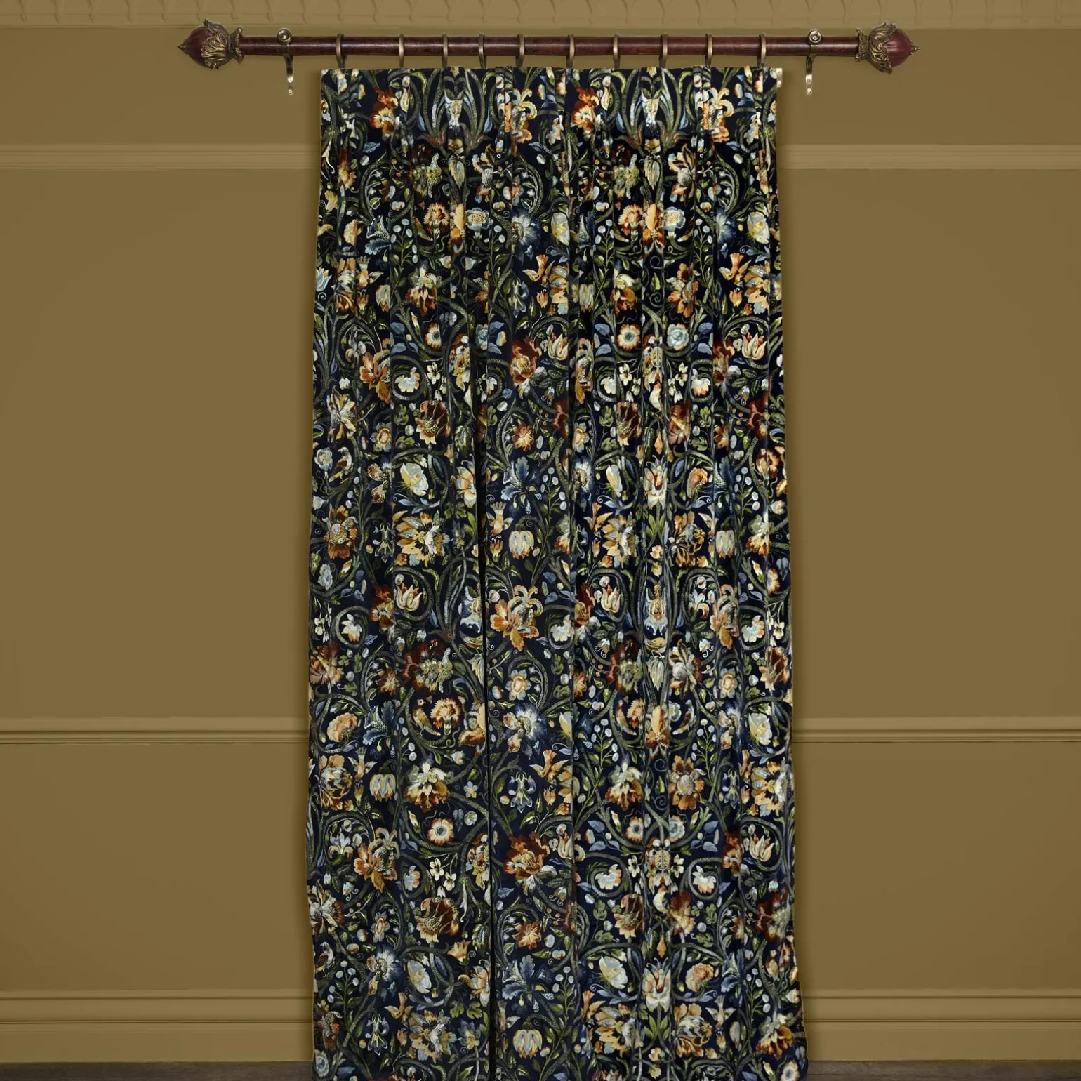 GAIA Velvet Curtain - Midnight