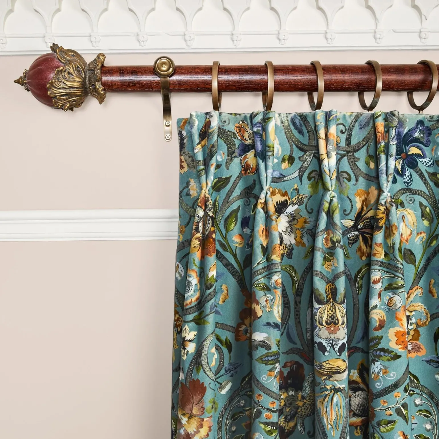 GAIA Velvet Curtain - Prussian Blue
