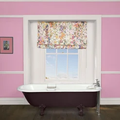 HOLLYHOCKS Cotton Linen Blind - Spring