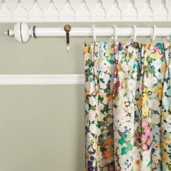HOLLYHOCKS Cotton Linen Curtain - Summer