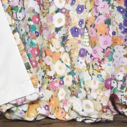 HOLLYHOCKS Cotton Linen Curtain - Spring