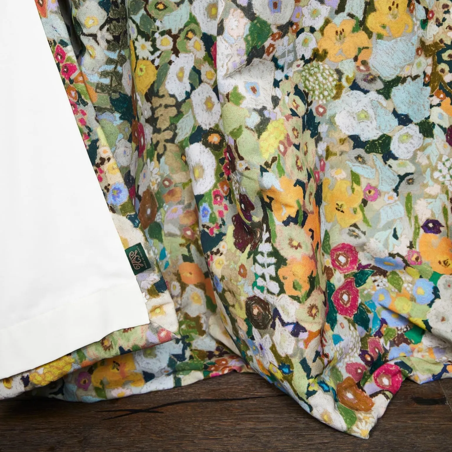 HOLLYHOCKS Cotton Linen Curtain - Summer