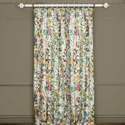 HOLLYHOCKS Cotton Linen Curtain - Summer