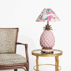 HOLLYHOCKS Cotton Linen Malpas Lampshade - Spring