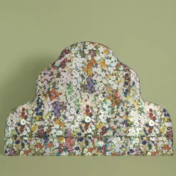 HOLLYHOCKS Cotton Linen Scalloped Headboard - Spring