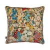 HOLLYHOCKS Large Velvet Cushion - Autumn