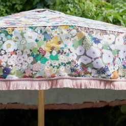HOLLYHOCKS Parasol - Spring