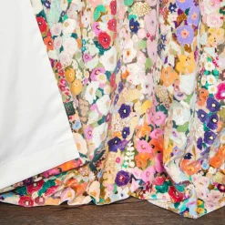 HOLLYHOCKS Velvet Curtain - Spring