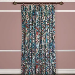 HOLLYHOCKS Velvet Curtain - Winter