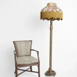 HOLLYHOCKS Velvet Isabella Lampshade - Spring
