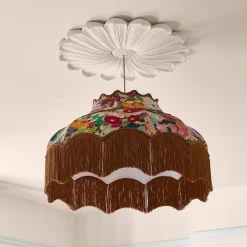 HOLLYHOCKS Velvet Isabella Lampshade - Spring