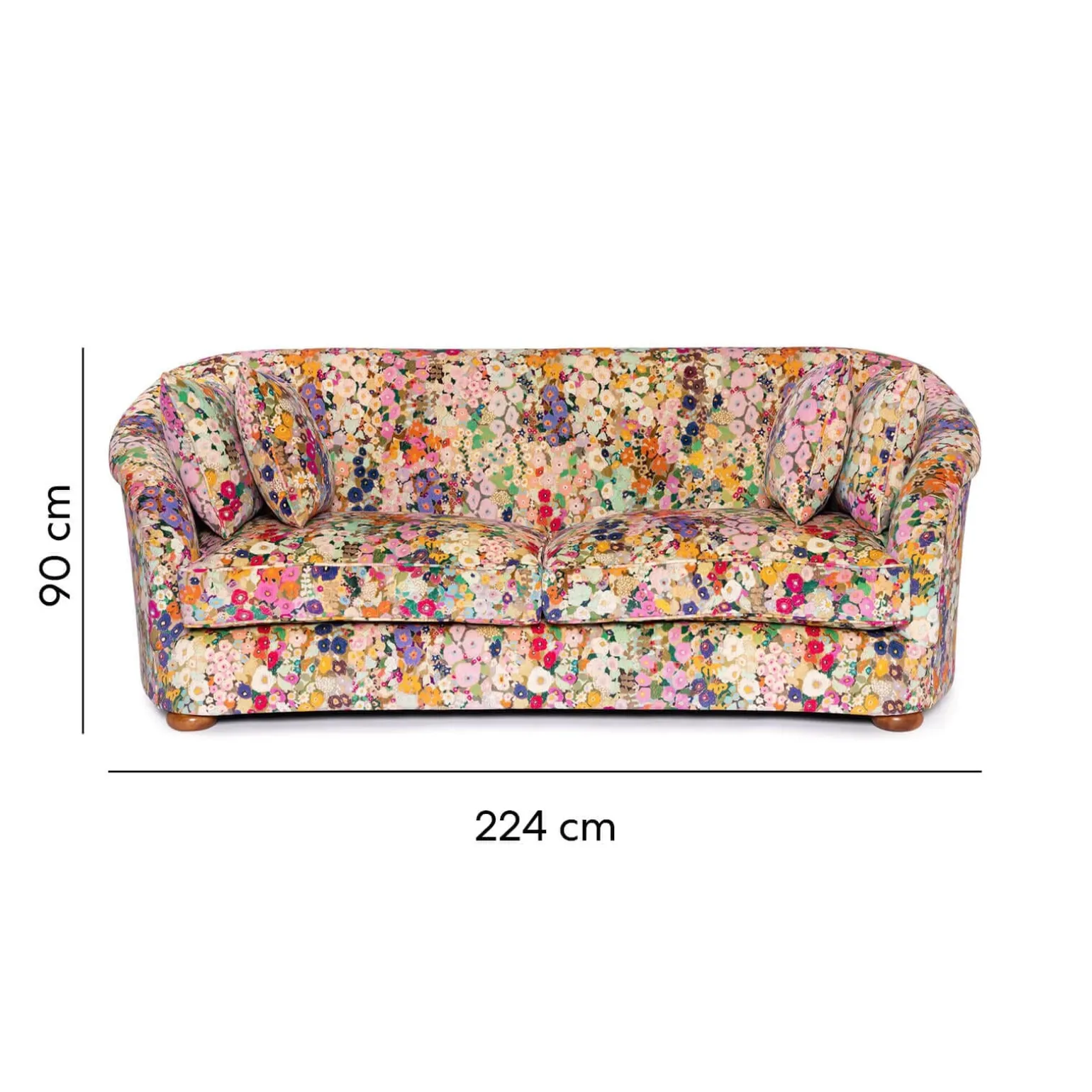 HOLLYHOCKS Velvet Vesper 3-Seater Sofa - Spring