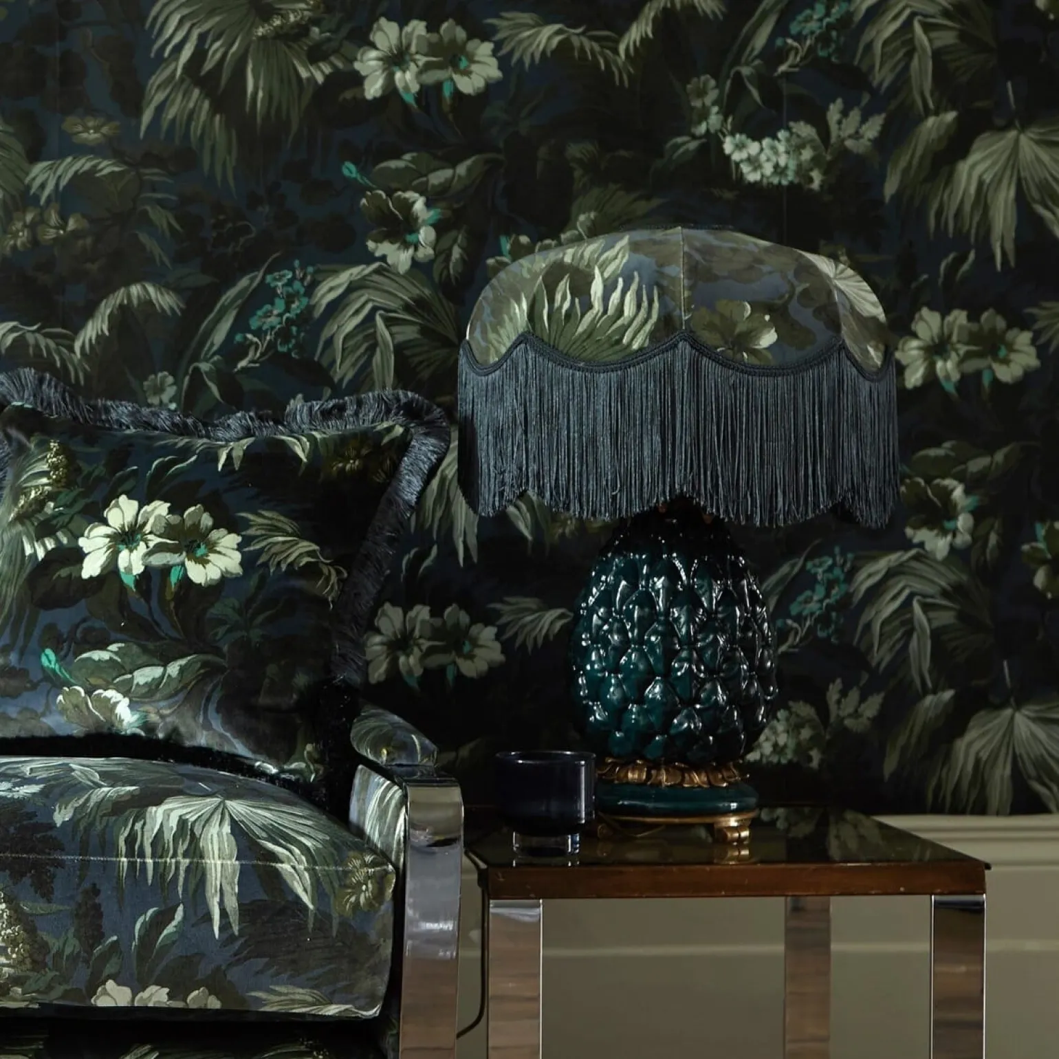 LIMERENCE Velvet Tilia Lampshade - Ink