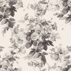 LONDON ROSE Traditional Wallpaper - Smoke Grey