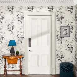 LONDON ROSE Traditional Wallpaper - Smoke Grey