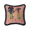 LOVE LETTER Medium Fringe Velvet Cushion - Tourmaline