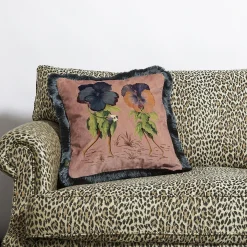 LOVE LETTER Medium Fringe Velvet Cushion - Tourmaline