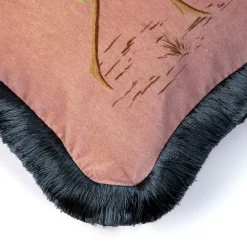 LOVE LETTER Medium Fringe Velvet Cushion - Tourmaline