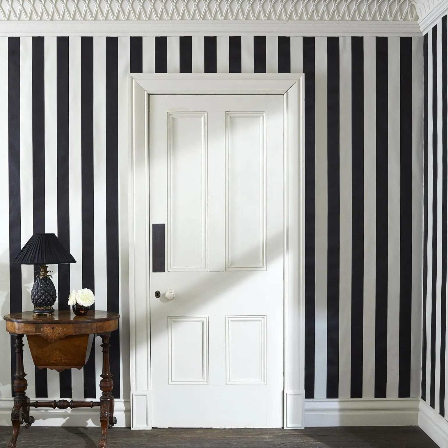 MONO STRIPE Wallpaper - Off Black/Oyster