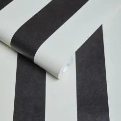 MONO STRIPE Wallpaper - Off Black/Oyster